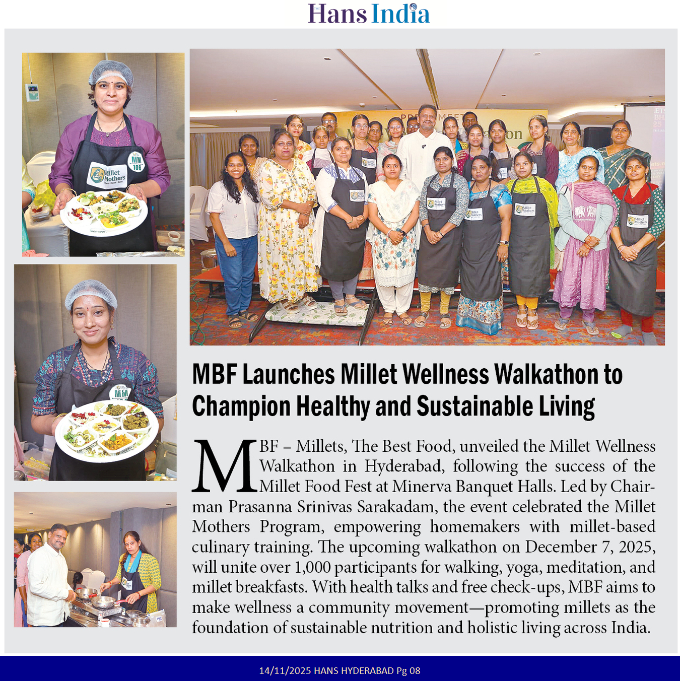Hans India coverage of the walkathon launch