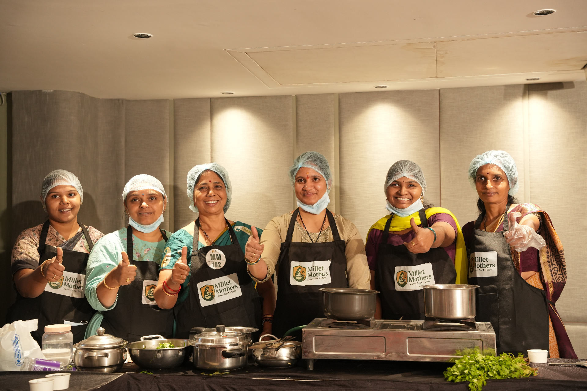 Millet Mothers kitchen team in action