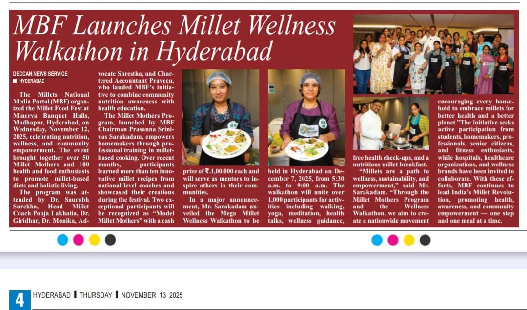 Deccan coverage of Millet Wellness Walkathon